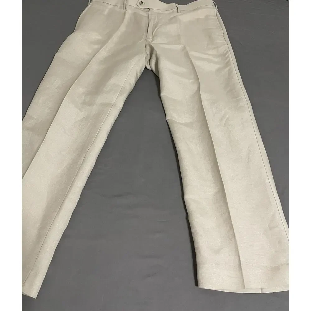 NWT Savane Straight Fit Natural Linen Pants – Men’s 40W x 30L, Beige, MSRP $72